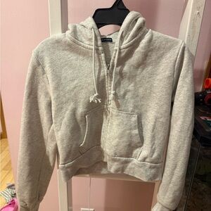 Brandy Melville Gray Hoodie Sweatshirt for Women